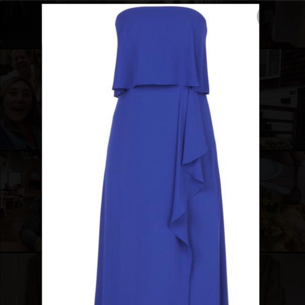 BCBGMaxAzria Blue Felicity Strapless Gown, 8